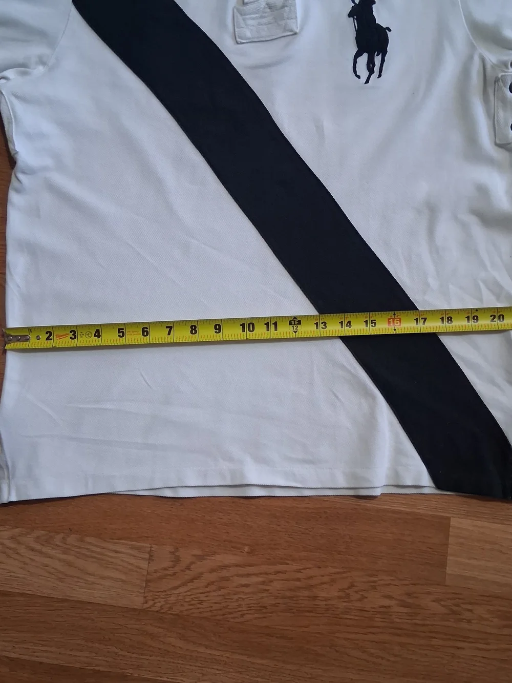 Ralph Lauren Polo Mens' White & Black Diagonal Stripe Polo Shirt